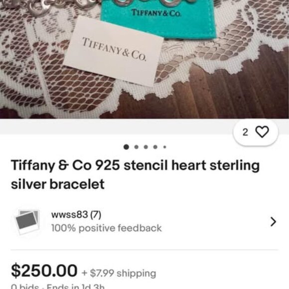 Tiffany Stencil Heart sterling silver set - Picture 3 of 4